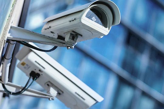 CCTV camera covering a building approach